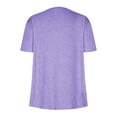 thumbnail image 3 of Sevevn Women Fashionable Casual Solid Color V-neck Sleeve Top Purple XL Summer Savings, 3 of 8