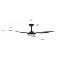 thumbnail image 2 of Smaair 60" Black Ceiling Fan with Dimmable LED Light and 10-speed DC Motor for Smart Home, 2 of 9