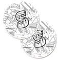 thumbnail image 1 of Carolines Treasures CJ2007-SCARC Letter S Musical Note Letters Set of 2 Cup Holder Car Coaster, 1 of 1