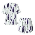 thumbnail image 5 of Kdxio Lavender Flowers Print Pajamas Sets for Women Short-Sleeved Pjs with Lounge Shorts Two Piece Sleepwear S-4XL, 5 of 9