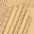 thumbnail image 4 of Juego de papel de regalo Kraft, 12 hojas de papel de regalo de rayas con puntos y estampados múltiples marrones para envolver bodas y fiestas, 4 of 5