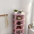 thumbnail image 6 of Tcbosik Shoe Rack Tower for Closet, 360° Rotating Shoe Rack, 6-Layer Revolving Shoe Organizer for Hallway Entryway, Pink, 6 of 7