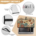thumbnail image 6 of Renewold Toaster Oven Dust Cover with Storage Pockets Stain-Resistant Dust Protection Rectangular Microwave Oven Small Appliance Cover Case, 22.5 x 18.5 x 13 Inches, Boho Mandala Flower Vintage, 6 of 7