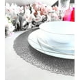 thumbnail image 4 of " OCCASIONS " 20 Pieces Pack Pressed Vinyl Metallic Placemats / Round Wedding Accent Centerpiece Placemat (Reef, Silver), 4 of 5