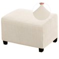 thumbnail image 1 of PrinceDeco Stretch Ottoman Cover Ottoman Slipcovers Rectangle for Living Room Foot Stool Stretch Covers to Fit Ottoman Foot Rest, Thick Checked Jacquard Fabric with Elastic Bottom (Large Size, Sage), 1 of 4