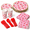 Blue White-Cherry, variant on Blue Pink Bear 400 Piece Disposable Gender Reveal Party Supply Set for 50 Guests