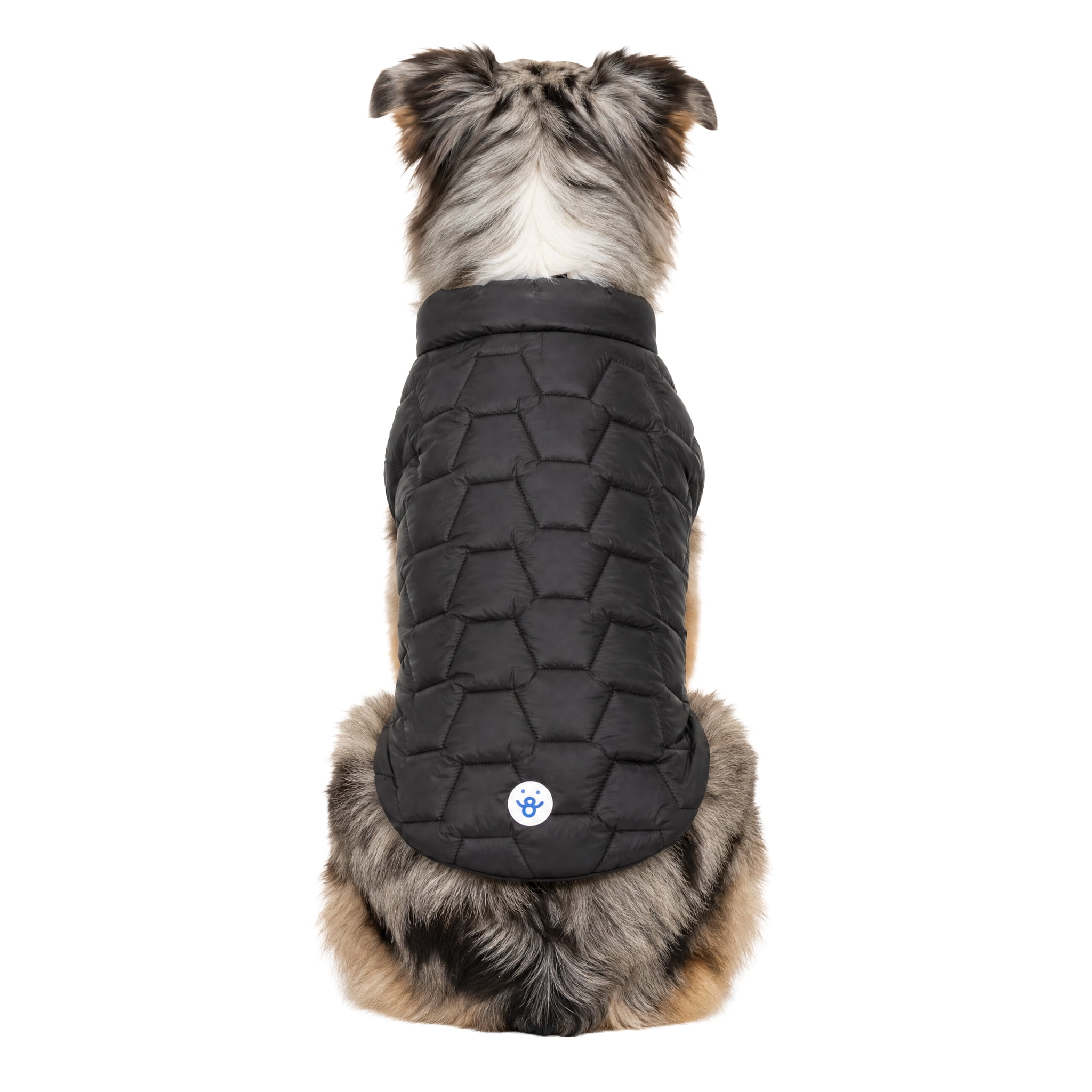 Oodles Quilted Fall Puffer Dog Jacket, Black, Large