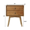 thumbnail image 5 of Walker Edison Mid Century Modern 2 Drawer Nightstand, Caramel, 5 of 13