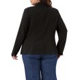 thumbnail image 4 of DARING DIVA Women's Plus Notched Lapel Long Sleeve Notched Lapel Business Blazer 1X Black, 4 of 6
