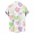 thumbnail image 4 of Handshe Men's Short Sleeve Button-Down Shirt with Valentine's Day Print, Lightweight and Comfortable for Casual and Office Wear, 4 of 6