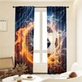thumbnail image 2 of Cortinas con impresión digital de fútbol, fuego y hielo, tela de poliéster tejida, boca de varilla para colgar, aislamiento térmico en relieve adecuado para dormitorio, sala de estar, estudio,, 2 of 8