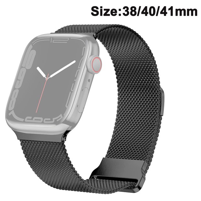 Banda magnética compatible con Apple Watch Correa milanesa de malla con lazo ajustable, pulsera de metal para correa de Apple Watch aplicable Ormromra 222876-5