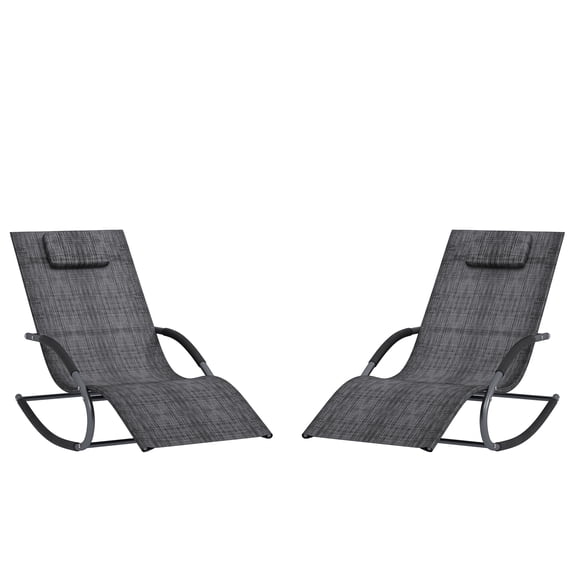 Adjustable Outdoor Lounge Chair for Patio Reclining Chaise with Pillow Breathable Mesh All Weather Steel Frame Sun Lounger for Garden Pool Lawn