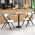 thumbnail image 4 of Costway Folding Dining Chair Set of 2 Wooden Upholstered Modern Linen Fabric Padded Seat, 4 of 8