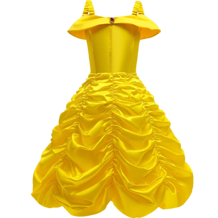 Princess Bella Set: Belle Costumes for Girls, Birthday & Christmas Party Dress Up, Size 2T 3T(100CM)