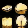 thumbnail image 5 of BE-TOOL LED Book Light Changeable Folding Book Lamp Bedside Lamp with USB Cable Wooden White/Brown, 5 of 8