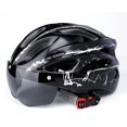 thumbnail image 3 of Casco de bicicleta con gafas magnéticas integradas, casco de ciclismo, casco de ciclismo de montaña, luz trasera, 3 of 3