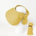 thumbnail image 4 of Women's Wide Brim Visor Hat with Bow Detail Adjustable Velcro Closure for Beach or Outdoor Protection - Yellow, 4 of 6