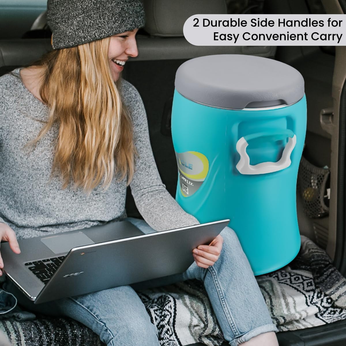 Pinnacle 5 Gallon Water Cooler and 2 Gallon Jug Set Portable with Spout Blue