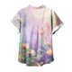 thumbnail image 4 of Fiudx Ofertas Flash Del Día Blusas de Manga Corta Estampadas Informales Regulares para Mujertop, 4 of 5