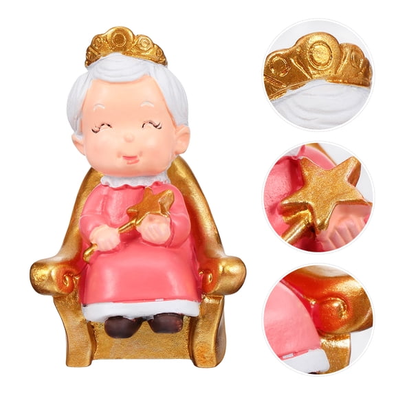 OUNONA 1pc Charming Grandparents Cake Toppers Resin Valentine’s Day Wedding Present