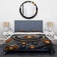 thumbnail image 3 of Designart "Sunburst Geode in Black and Orange Citrine II" Stone Geode Bedding Covert Set - Landscapes Black Traditional Bed Set With 2 Shams, 3 of 5