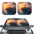 thumbnail image 2 of Sikiie Lighthouse At Sunset Coast Print Foldable Car Windshield Sun Visor, Car Window Sunshade Suitable for Sedan, SUV and Truck Car Accessories-Large, 2 of 6