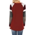 thumbnail image 5 of Luiryar Womens Long Sleeve T-Shirts Casual Lightweight Crew Neck Red Plus Size Top 16 18, 5 of 5