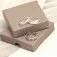 thumbnail image 3 of LeCalla 925 Sterling Silver Hypoallergenic SET of 3 Pcs Cutwork Flower Design Hawaiian Leaf Open Adjustable Band Toe Rings for Women, 3 of 5
