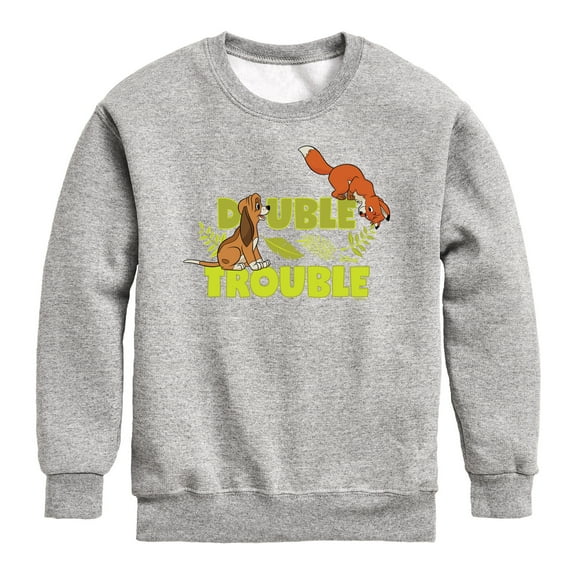 Disney - The Fox and the Hound - Double Trouble - Boys Youth Crew Fleece Sweatshirt