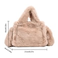 thumbnail image 4 of Bolso Mujer Fluffy Satchel Suave Casual Bolsos Peludos Señoras Citas Caqui, 4 of 8