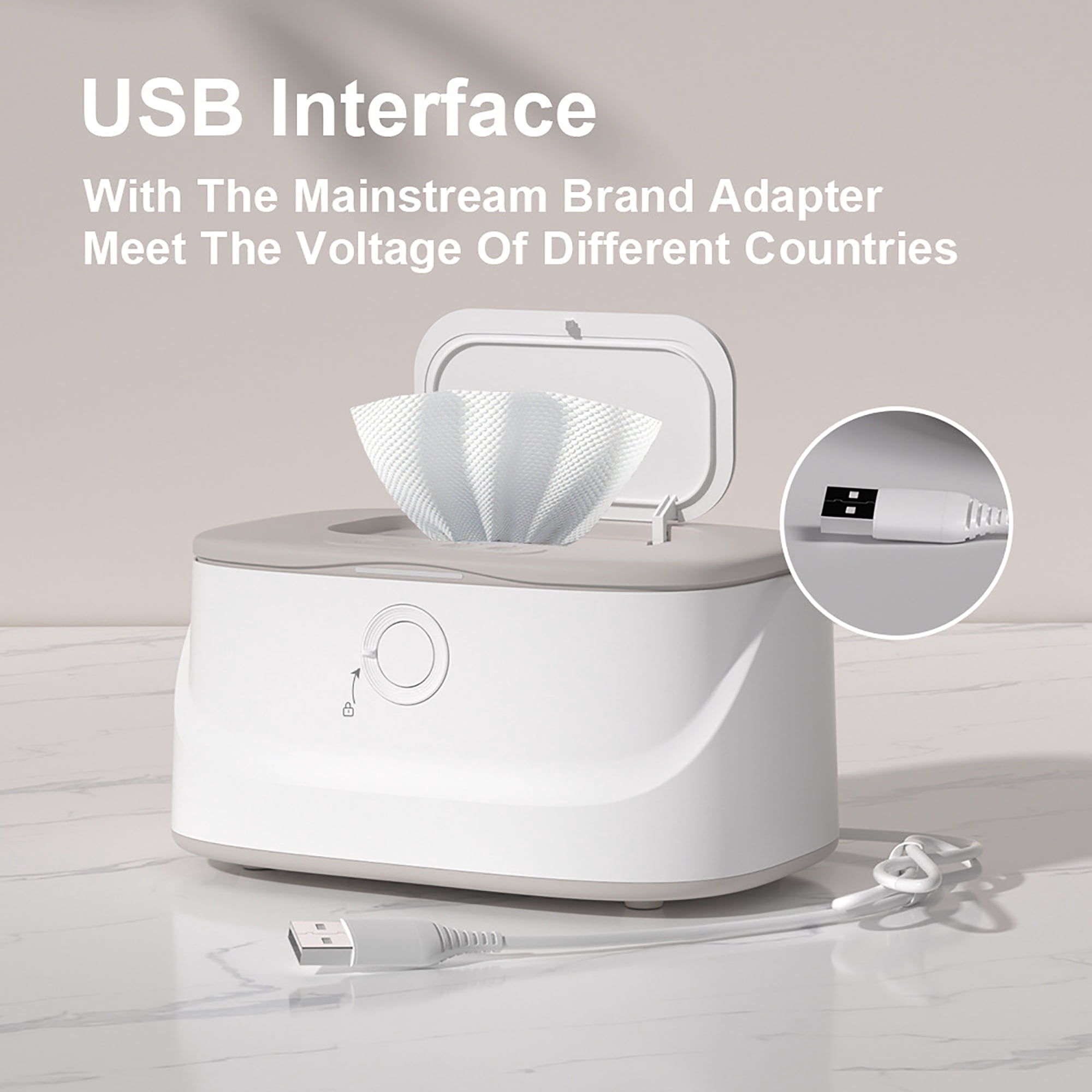 Baby Wipe Warmer with Night Light and 3 Heat Modes, Wipe Warmer and Baby Wet Wipes Dispenser for Large Wipes, Wipes Warmer for Newborn Baby