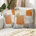 thumbnail image 4 of LALILO Orange and Grey Art Artwork Pillow Cover, Decorative Throw Pillows Cushion Cover 24 x 24 2Pcs, 4 of 6