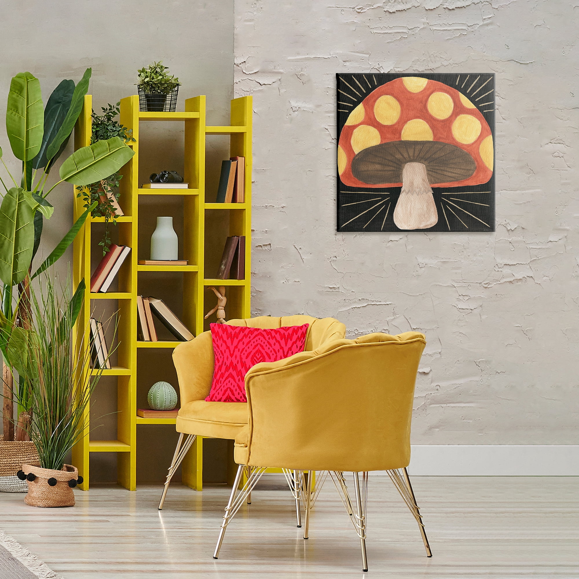 Stupell Industries Spooky Chic Mushroom Plants & Flowers Painting Wrapped Canvas Art Print Wall Art, 24 x 24