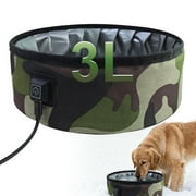 Dog Heated Water Bowl, Foldable Electric Heated Pet Water Bowl for Outdoor Water Heater for Animals