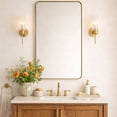 thumbnail image 4 of TEHOME Kengston 24x40'' Polished Nickel Metal Framed Bathroom Mirror for Wall in Stainless Steel Rounded Rectangular Bathroom Vanity Mirrors Wall Mounted, 4 of 9