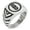 Silver, variant on Stainless Steel Saigo Samurai Crest Chevron Pattern Biker Style Polished Ring