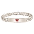thumbnail image 3 of Sterling Silver Bracelet Medical Curb 9 mm 8.5 in Polished Link ID, 3 of 5