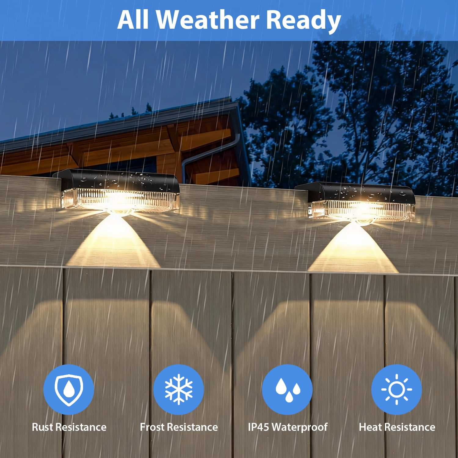 Solar Fence Lights Outdoor , Solar Step LED Lights Waterproof for Outdoor Stairs, Fence, Yard, Patio, Pool and Pathway(Warm White)