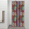 thumbnail image 2 of Multicolor Ethnic Diamond Pattern Shower Curtain 36"x72" ,Bathroom Decorative Shower Curtains Set with 12 Hooks,Modern Waterproof Washable Shower Curtain, 2 of 6