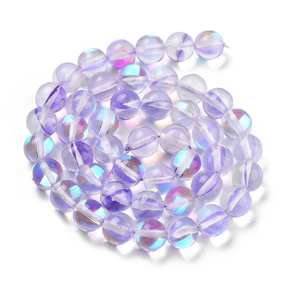 Transparent Glass Beads Round Glow in the Dark Beads Plum 8mm Hole: 1mm about 45pcs/strand 13.98''(35.5cm)