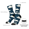 thumbnail image 4 of Pofeuu White Swam Print Crew Socks, Adult Running Hiking Socks for Youth and Adult, 4 of 6