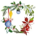 thumbnail image 2 of Sussman, Harriet 26x26 Gold Ornate Wood Framed with Double Matting Museum Art Print Titled - Christmas Wreath VI, 2 of 4