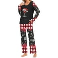 thumbnail image 2 of Lorytime Women Pjs Sets Fall Red Wine Glass Long Sleeved Crew Neck Tops Elastic Waist Pants Festive Sleepwear, 2 of 6
