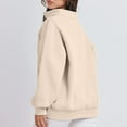 thumbnail image 5 of Gifts Borniu Women's Fashion Casual Solid Color Zip Lapel Long Sleeve Sweater Top Blouse, 5 of 5