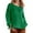 Green, variant on Women Blouses Solid Color Round Neck Long Sleeve Loose Fit Casual Womens Summer Tops Holiday Wear,Blue,XXXXL