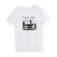 thumbnail image 4 of Camiseta de manga corta para mujer, camiseta de recuerdo con cuello redondo para viaje, uso diario, oficina M, 4 of 7