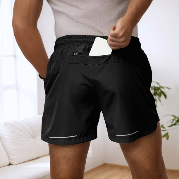 WILLBEST Pantalones Cortos Deportivos para Hombre, para Entrenamiento Diario, Transpirables, de Pierna Ancha, con Cremallera, Ideales para Primavera y Verano, Ideales para Camisetas y Chalecos.