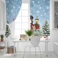 thumbnail image 5 of Fsddascl Blue Christmas Blackout Curtains for Bedroom/Living Room, Thermal Insulated Kitchen Curtains, Snowman Xmas Snowflake Botanical Tree Grommet Darkening Window Treatment Drapes 52"x72"x2, 5 of 6