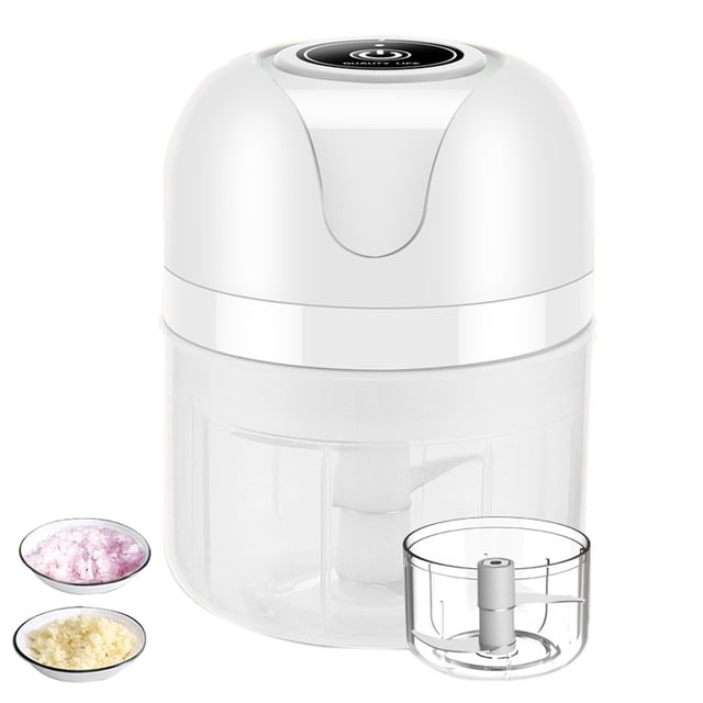 Mini picador eléctrico de alimentos, mini picador de ajo con carga USB, pequeño procesador de alimentos